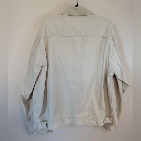 VINTAGE AMERICAN EAGLE “Detroit” cream corduroy collared cotton jacket size LG - Picture 5 of 6